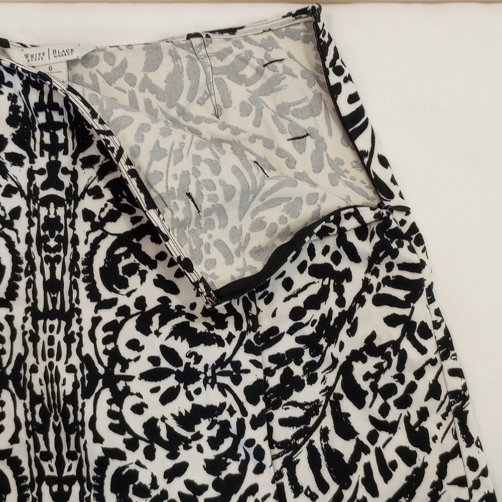 White House Black Market Womens Skort Sz 6 Black White Resort Travel Vacation - Picture 5 of 9